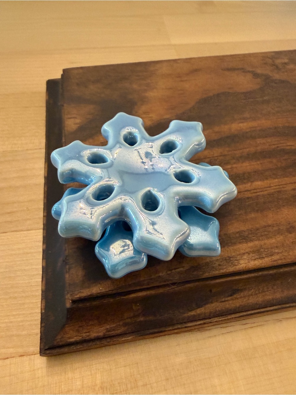Nora Fleming Blue Ceramic Snowflake mini